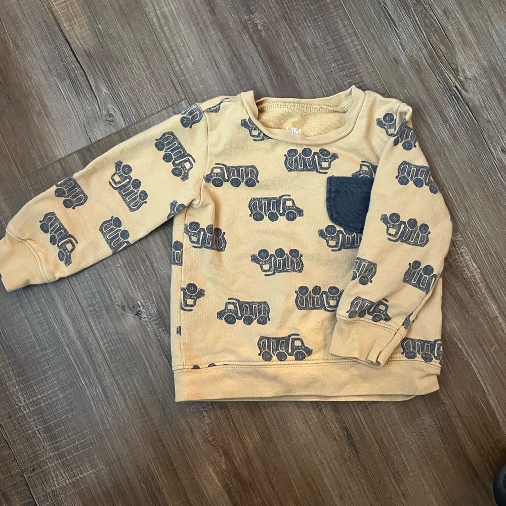 Carter's Tan Sweatshirt with Blue Truck Print